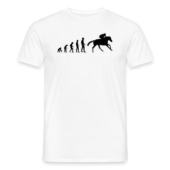Evolution zum Pferderenner - Männer T-Shirt - Weiß - Vorne - AI Model Male 178 dark (178cm)