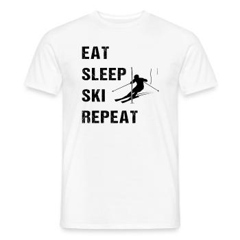 Cycle de vie du ski de slalom - T-shirt homme - blanc - Devant - AI Model Male 178 dark (178cm)