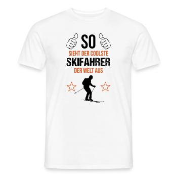 Gift for the top skier - Men's T-Shirt - white - Front - AI Model Male 178 dark (178cm)