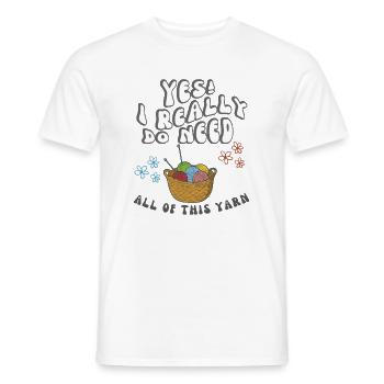 A basket of wool for knitting and crocheting - Men's T-Shirt - white - Front - AI Model Male 178 dark (178cm)