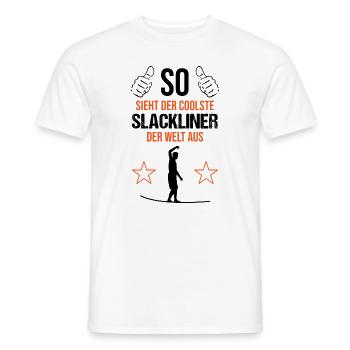 Top Slackliner - World Class Balance - Men's T-Shirt - white - Front - AI Model Male 178 dark (178cm)