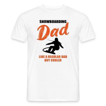 Snowboard Dad – Extra Cool - Men's T-Shirt - white - Front - AI Model Male 178 dark (178cm)