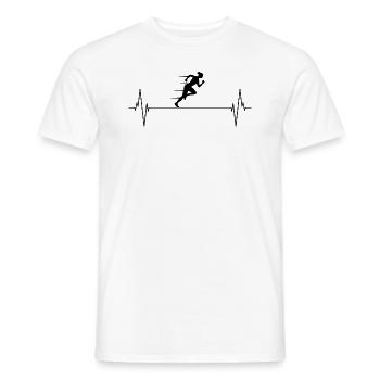 Heartbeat Sprinter - Pure Passion - Men's T-Shirt - white - Front - AI Model Male 178 dark (178cm)