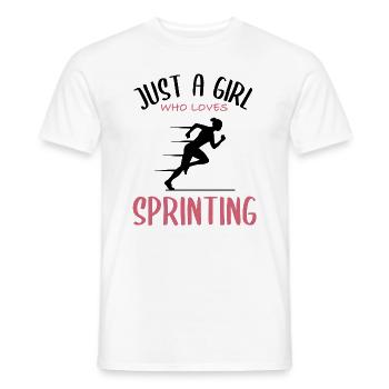 Sprintliebe – Für schnelle Mädchen - Männer T-Shirt - Weiß - Vorne - AI Model Male 178 dark (178cm)