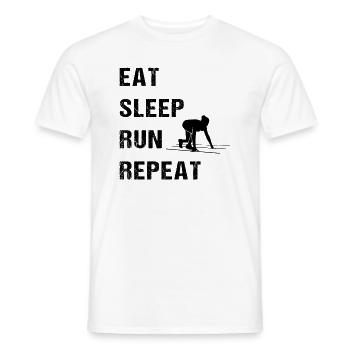 Runners Life – Immer im Lauf - Männer T-Shirt - Weiß - Vorne - AI Model Male 178 dark (178cm)