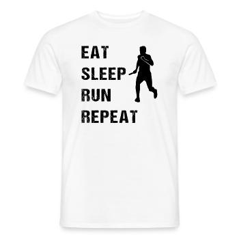 Eat Sleep Run Repeat Läufermotto - Männer T-Shirt - Weiß - Vorne - AI Model Male 178 dark (178cm)