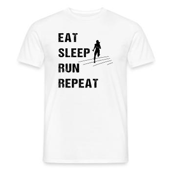 Mantra du coureur - Mangez, dormez, courez, répétez - T-shirt homme - blanc - Devant - AI Model Male 178 dark (178cm)