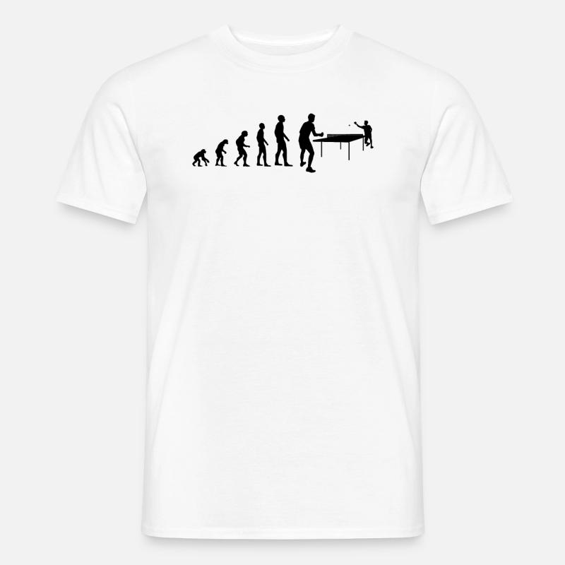 Evolution Tischtennis Spieler Geschenk - Männer T-Shirt - Weiß