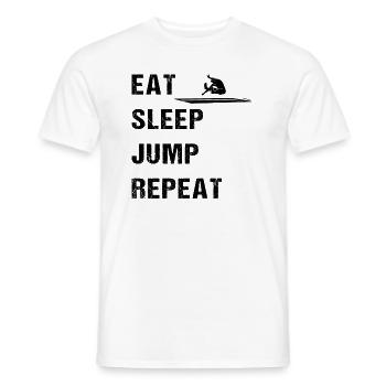 Eat Sleep Jump – Athlete's Motto - Men's T-Shirt - white - Front - AI Model Male 178 dark (178cm)
