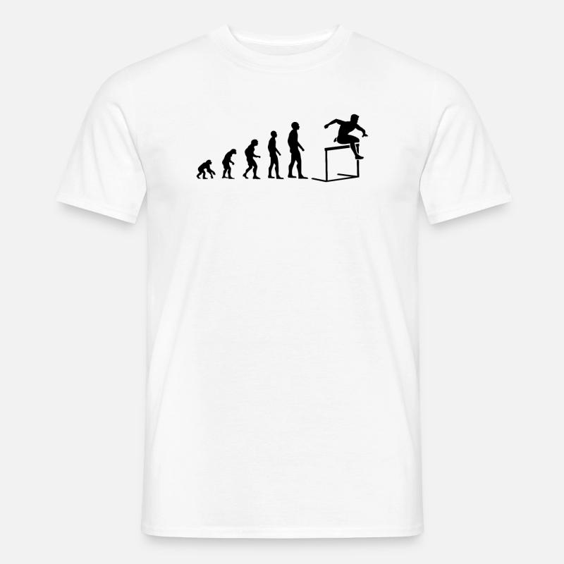 Evolution Hindernislauf Sport Evolutionär - Männer T-Shirt - Weiß