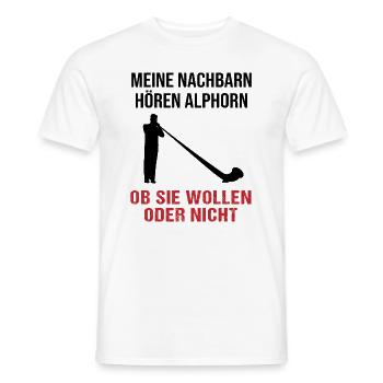 Geschenk für Nachbarn - Alphornklänge - Männer T-Shirt - Weiß - Vorne - AI Model Male 178 dark (178cm)