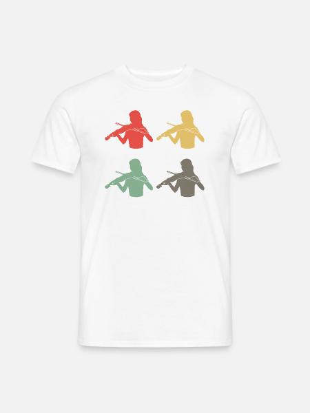 Bunte Geigerinnen Ensemble Harmonie - Männer T-Shirt - Weiß