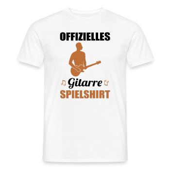 Chemise cadeau officielle du jeu de guitariste - T-shirt homme - blanc - Devant - AI Model Male 178 dark (178cm)