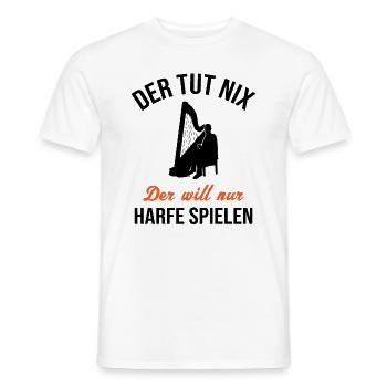 Le son inoffensif de la harpe inspire les musiciens - T-shirt homme - blanc - Devant - AI Model Male 178 dark (178cm)