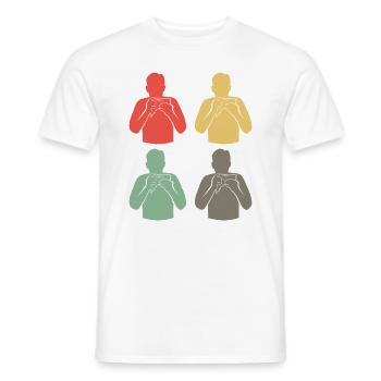 Colorful Panflute Quartet Magic - Gift - Men's T-Shirt - white - Front - AI Model Male 178 dark (178cm)