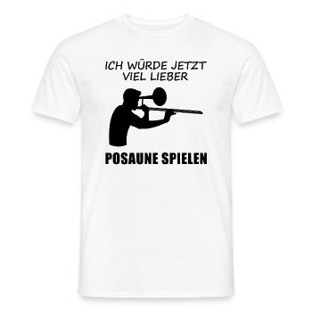 Lieber Posaune Spielen Musiker Geschenk - Männer T-Shirt - Weiß - Vorne - AI Model Male 178 dark (178cm)