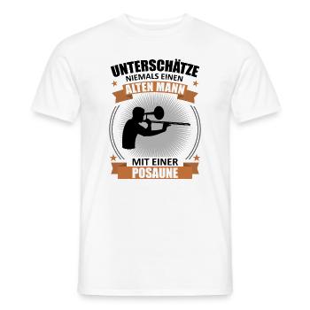 Ancien cadeau de sagesse tromboniste - T-shirt homme - blanc - Devant - AI Model Male 178 dark (178cm)