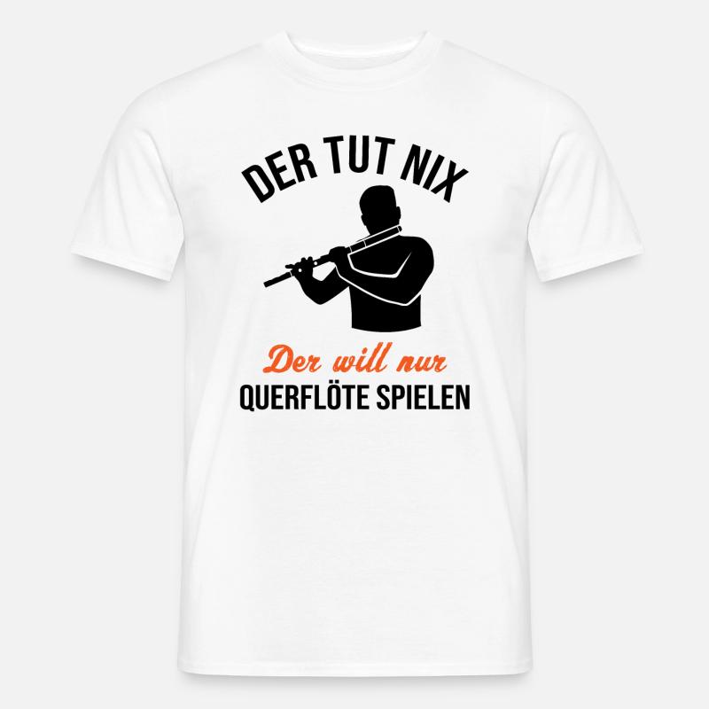 Harmloser Querflötenspieler Witz - Männer T-Shirt - Weiß