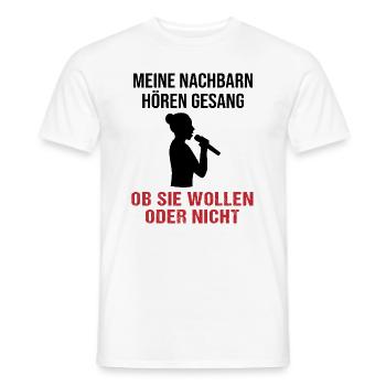 Singing Neighbors Will Question - Gift - Men's T-Shirt - white - Front - AI Model Male 178 dark (178cm)