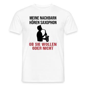 Voisins Saxophone écoute Fun - Cadeau - T-shirt homme - blanc - Devant - AI Model Male 178 dark (178cm)