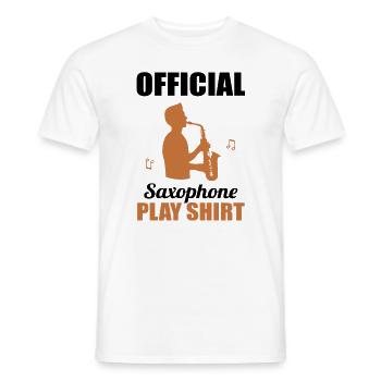 Saxophon-Spielshirt – Dein Musik-Outfit - Männer T-Shirt - Weiß - Vorne - AI Model Male 178 dark (178cm)