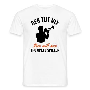 Harmloser Trompeter – Nur Musik im Sinn - T-shirt homme - blanc - Devant - AI Model Male 178 dark (178cm)