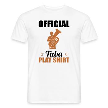 Offizielles Tuba Spielshirt Musikliebe - Männer T-Shirt - Weiß - Vorne - AI Model Male 178 dark (178cm)
