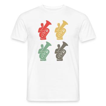 Bunte Tuba Spiel Freude Musikgeschenk - Männer T-Shirt - Weiß - Vorne - AI Model Male 178 dark (178cm)