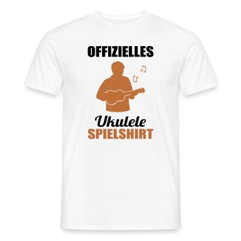 Offizielles Ukulele Spielshirt Melodie - Männer T-Shirt - Weiß - Vorne - AI Model Male 178 dark (178cm)