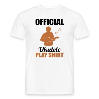 Offizielles Ukulele Spielshirt Melodie - Männer T-Shirt - Weiß - Vorne - AI Model Male 178 dark (178cm)