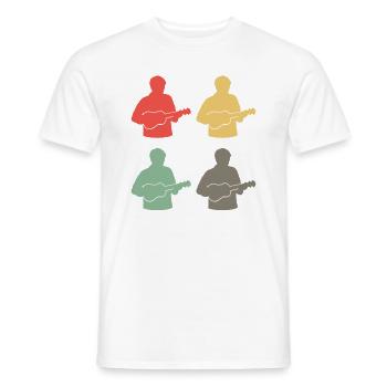 Ukulele Play of Colors Musician's Happiness Gift - Men's T-Shirt - white - Front - AI Model Male 178 dark (178cm)