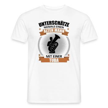 Old Man Master Tuba Honorary Gift - Men's T-Shirt - white - Front - AI Model Male 178 dark (178cm)