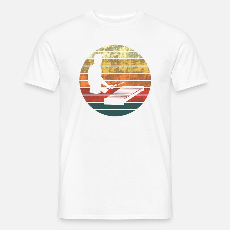 Abendklang Xylophonist Silhouette Geschenk - Männer T-Shirt - Weiß
