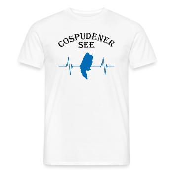 Lake Cospuden Heartbeat Nature Magic - Men's T-Shirt - white - Front - AI Model Male 178 dark (178cm)