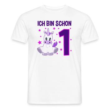 Einhorn Wunderland 1. Geburtstag - Männer T-Shirt - Weiß - Vorne - AI Model Male 178 dark (178cm)