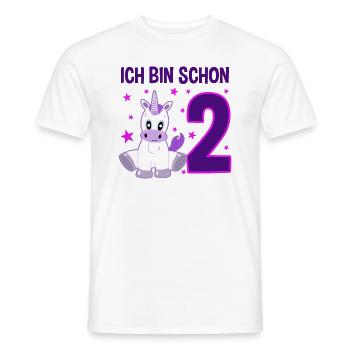 Zauberhaftes Einhorn 2 Jahre Fest - Männer T-Shirt - Weiß - Vorne - AI Model Male 178 dark (178cm)