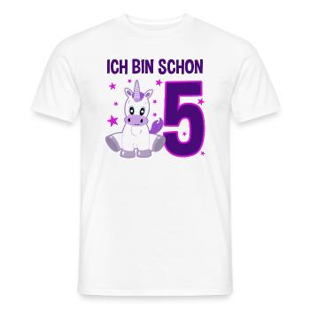 Einhorn 5. Geburtstag Sternenfest - Männer T-Shirt - Weiß - Vorne - AI Model Male 178 dark (178cm)