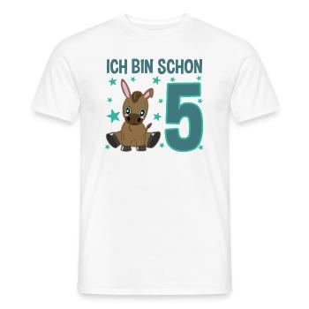 Five-year-old donkey celebrates big - Men's T-Shirt - white - Front - AI Model Male 178 dark (178cm)