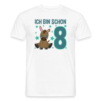 Acht Jahre Feier-Esel: Jubel & Spaß - Männer T-Shirt - Weiß - Vorne - AI Model Male 178 dark (178cm)