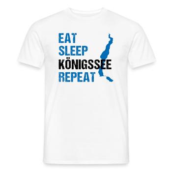 Königssee Routine - Manger, dormir, expérimenter - T-shirt homme - blanc - Devant - AI Model Male 178 dark (178cm)
