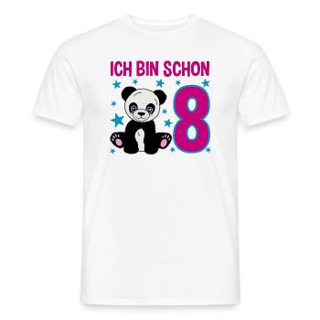 Acht Jahre – Pandastarker Tag - Männer T-Shirt - Weiß - Vorne - AI Model Male 178 dark (178cm)