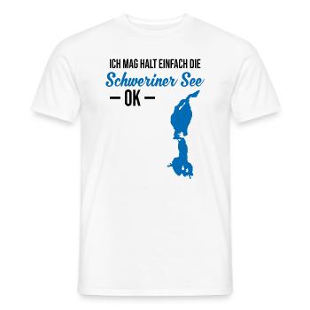 Simply Schweriner See Love - Men's T-Shirt - white - Front - AI Model Male 178 dark (178cm)