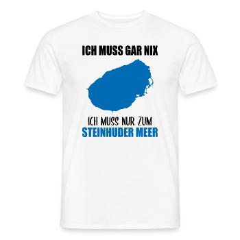 Muss Nur Zum Steinhuder Meer - Männer T-Shirt - Weiß - Vorne - AI Model Male 178 dark (178cm)