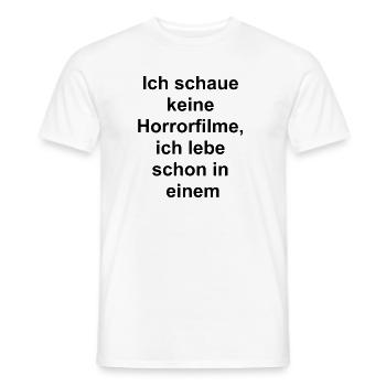 Couverture câline effrayante - T-shirt homme - blanc - Devant - AI Model Male 178 dark (178cm)