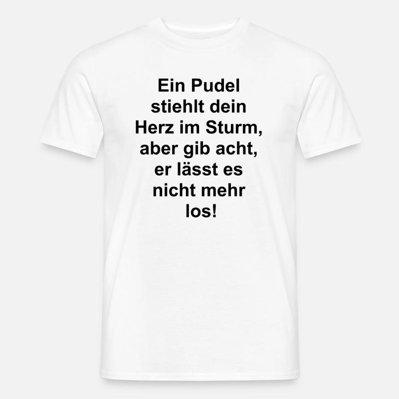 Herz-Pudel-Geschenk - Männer T-Shirt - Weiß