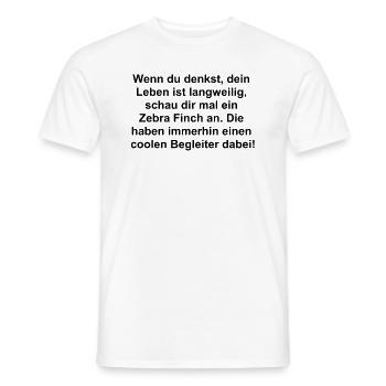 Funny Zebra Finch Gift - Men's T-Shirt - white - Front - AI Model Male 178 dark (178cm)