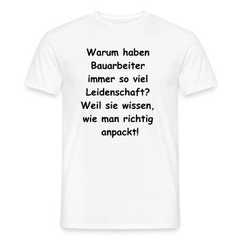 Cadeau pour les travailleurs de la construction - T-shirt homme - blanc - Devant - AI Model Male 178 dark (178cm)