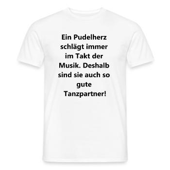 Cadeau caniche dansant - T-shirt homme - blanc - Devant - AI Model Male 178 dark (178cm)