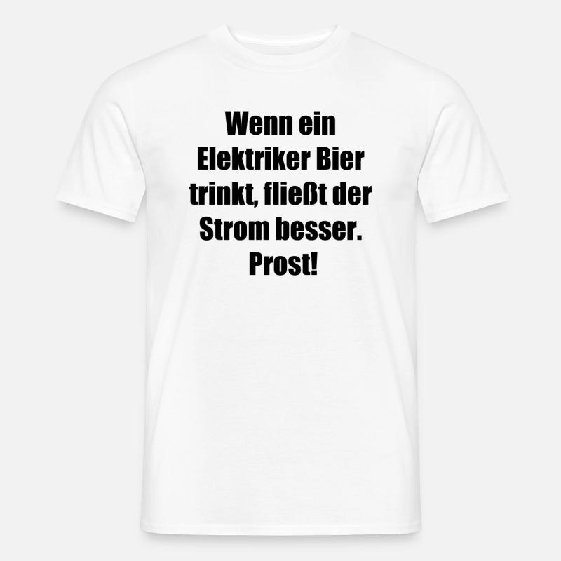 Elektriker + Bier = Perfekte Kombination - Männer T-Shirt - Weiß