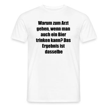 De la bière au lieu de pilules - T-shirt homme - blanc - Devant - AI Model Male 178 dark (178cm)